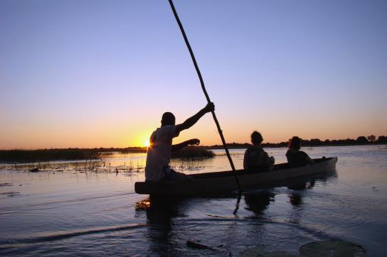 Mokoro Fahrt durch das Okavango Delta während einer Camping Safari