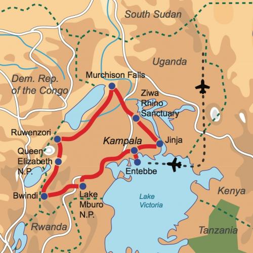 Karte & Reiseverlauf Explorer Safari