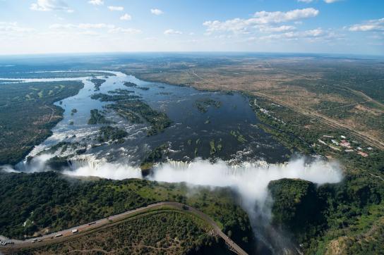 Viktoriafälle Sambia aus der Luft - Panorama