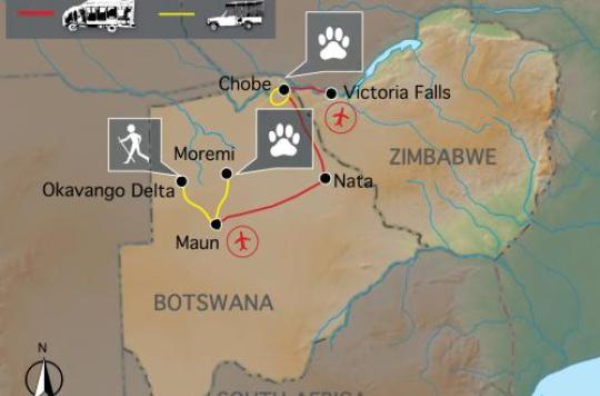 Reiseverlauf: Botswana Wildparks