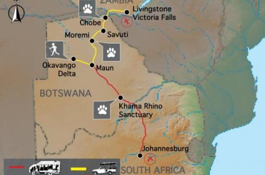 Reiseverlauf: Botswana Wildside