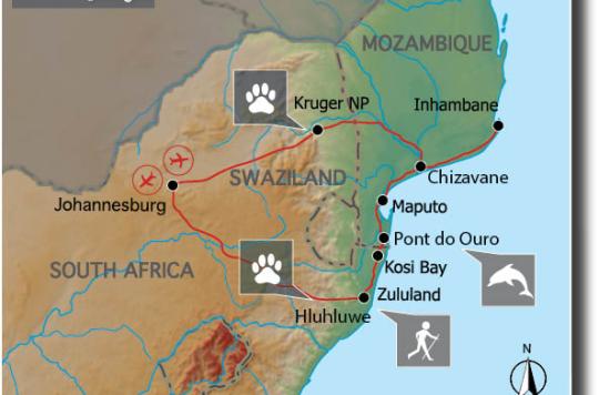 Reiseverlauf: Krüger Park und Mosambik – Wildlife Beach Tour