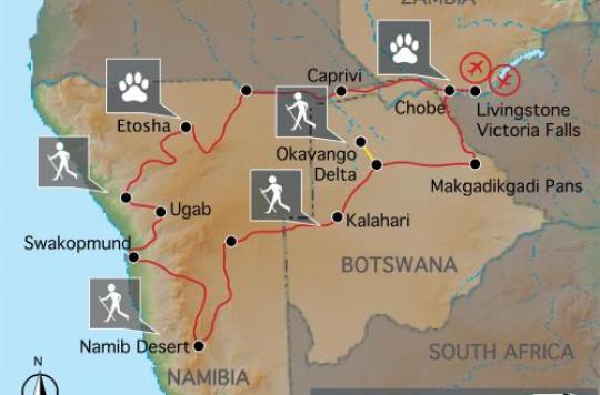 Reiseverlauf: Namibia - Botswana Southern Circle