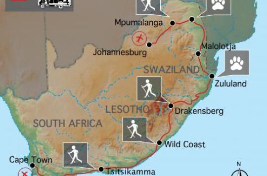 Reiseverlauf: Südafrika Regenbogen Tour