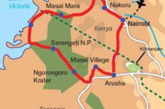 Karte &amp; Reiseverlauf: Traumhaftes Ostafrika